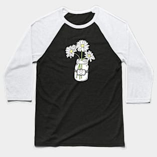 Mason Jar With Flowers Baseball T-Shirt